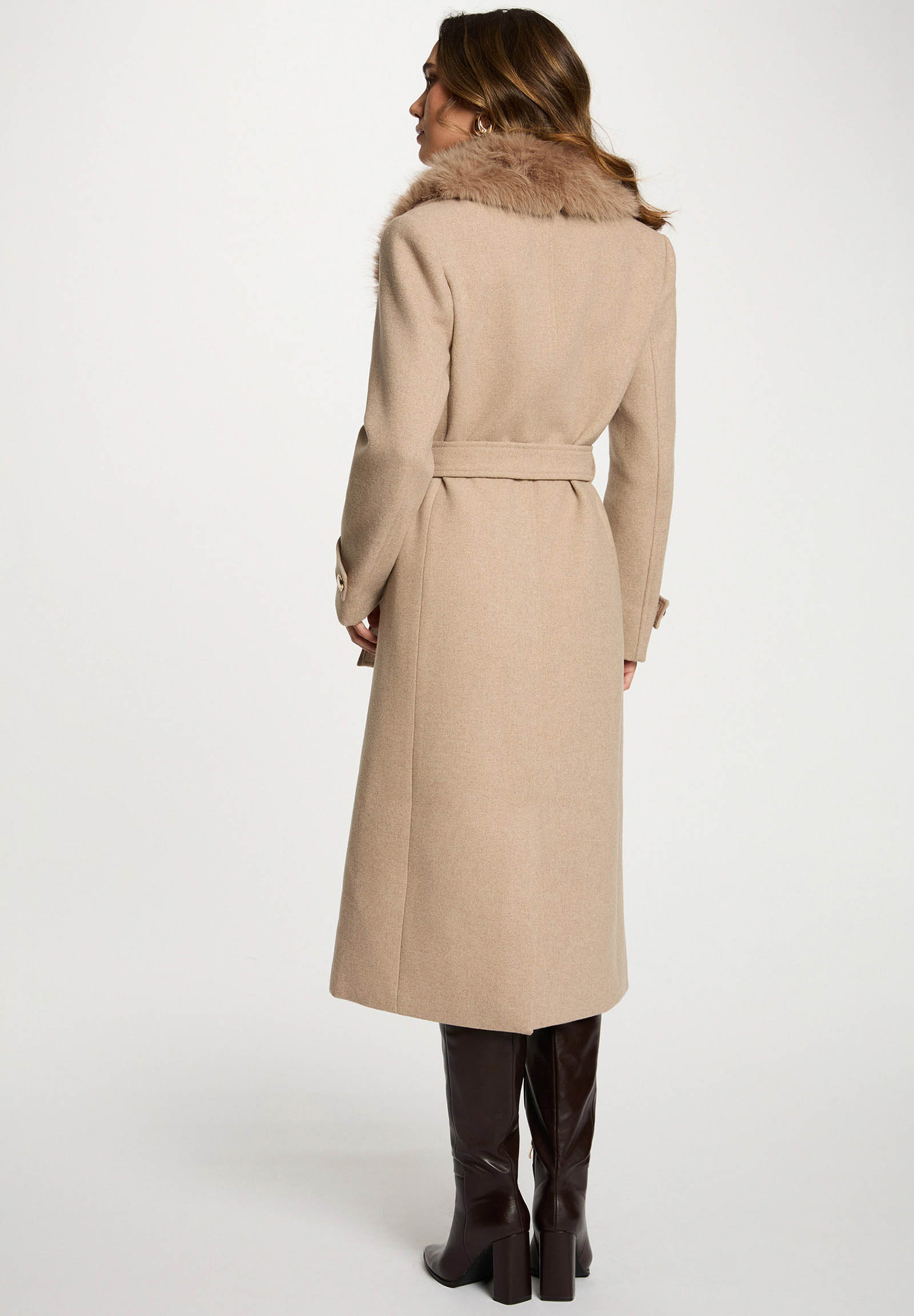 Coat with belt and faux fur collar GPEAKS MORGAN DE TOI GPEAKS